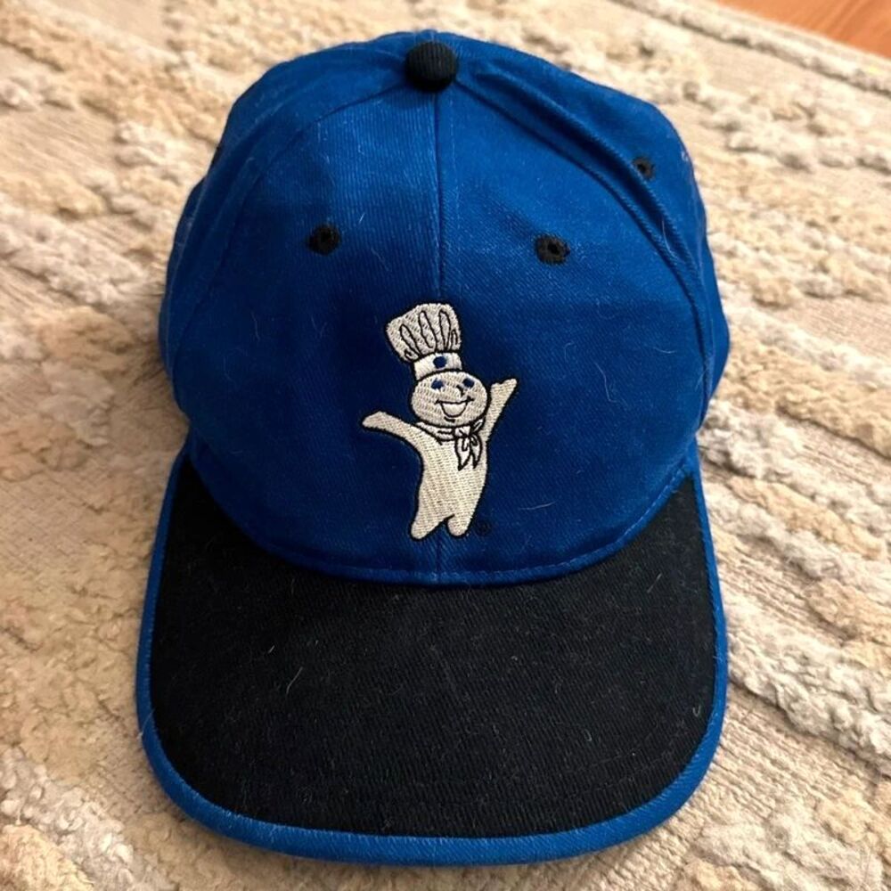 Vintage 1999 Pillsbury Doughboy Blue Black Embroidered Snapback Hat